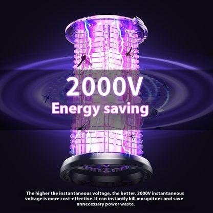 2-en-1 lámpara mata mosquitos recargable con raqueta eléctrica y luz nocturna, ideal para eliminar insectos en casa o exteriores.