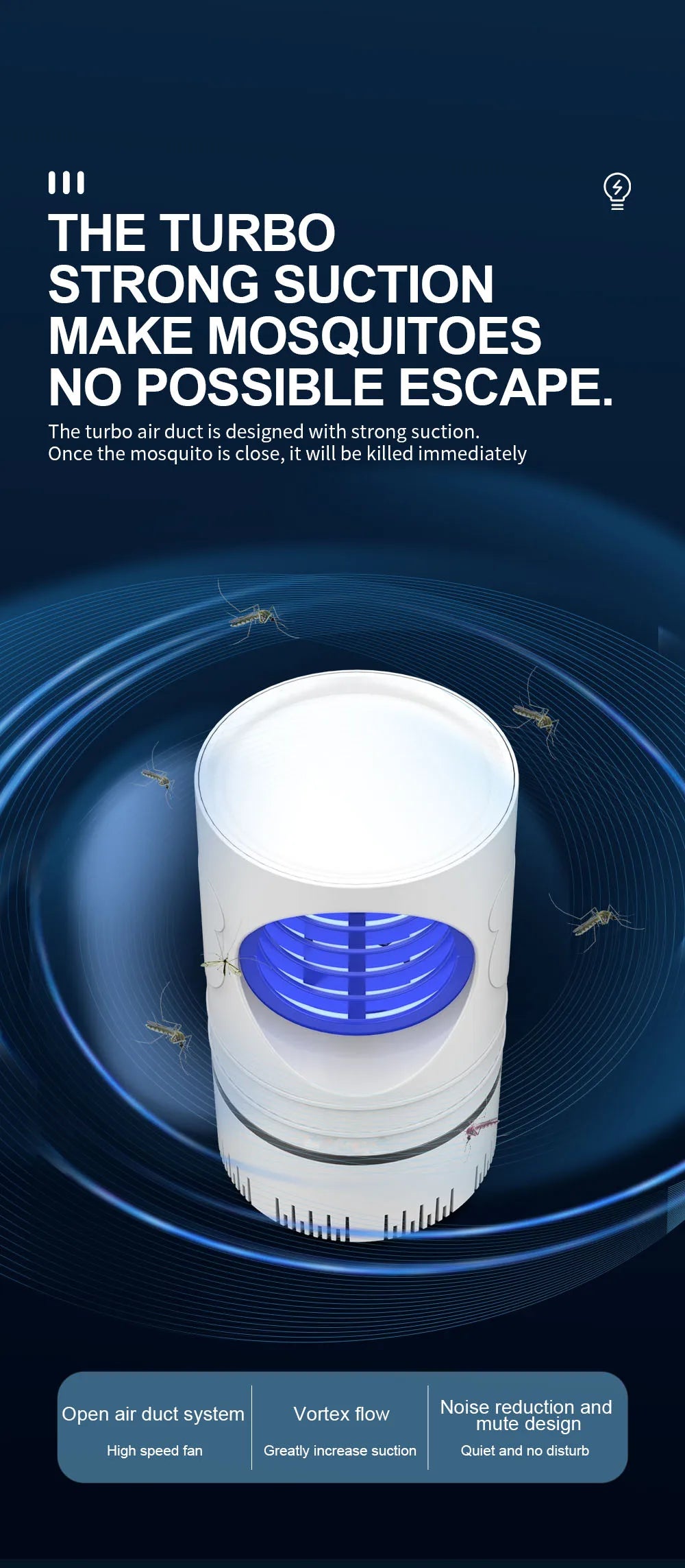 1 pieza — Lámpara eléctrica LED atrapamosquitos e insectos, con control de plagas, tamaño compacto y alimentación USB con adaptador.