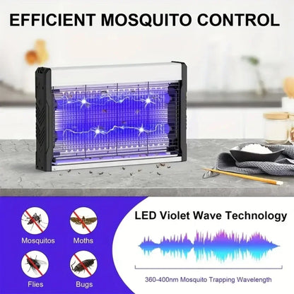 Lámpara eléctrica mata mosquitos y atrapainsectos para interior/exterior; repele y elimina mosquitos de forma eficaz.