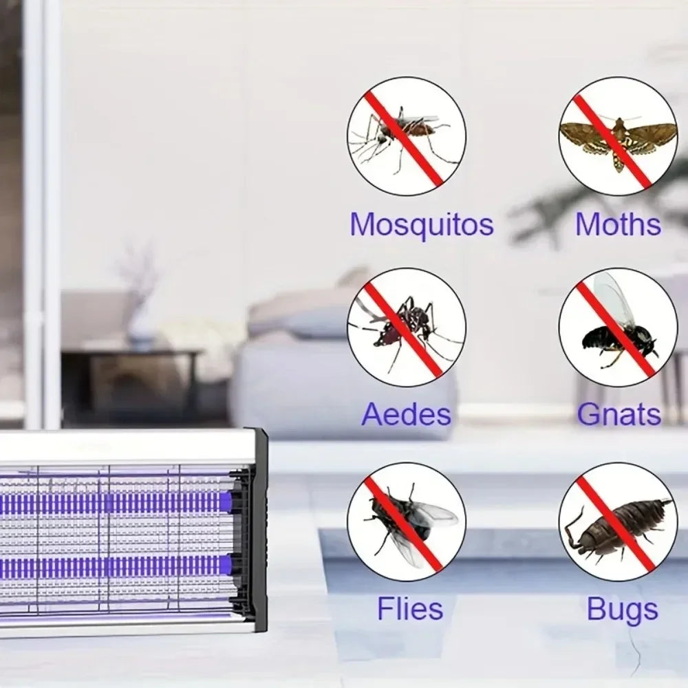 Lámpara eléctrica mata mosquitos y atrapainsectos para interior/exterior; repele y elimina mosquitos de forma eficaz.