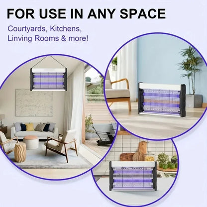 Lámpara eléctrica mata mosquitos y atrapainsectos para interior/exterior; repele y elimina mosquitos de forma eficaz.