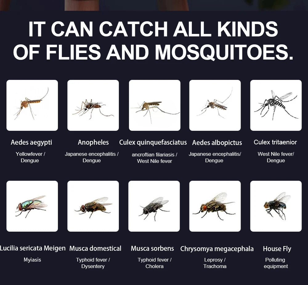 1 pieza — Lámpara eléctrica LED atrapamosquitos e insectos, con control de plagas, tamaño compacto y alimentación USB con adaptador.
