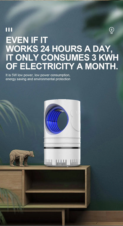 1 pieza — Lámpara eléctrica LED atrapamosquitos e insectos, con control de plagas, tamaño compacto y alimentación USB con adaptador.