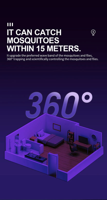 1 pieza — Lámpara eléctrica LED atrapamosquitos e insectos, con control de plagas, tamaño compacto y alimentación USB con adaptador.