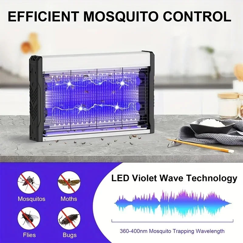 Lámpara eléctrica mata mosquitos y atrapainsectos para interior/exterior; repele y elimina mosquitos de forma eficaz.