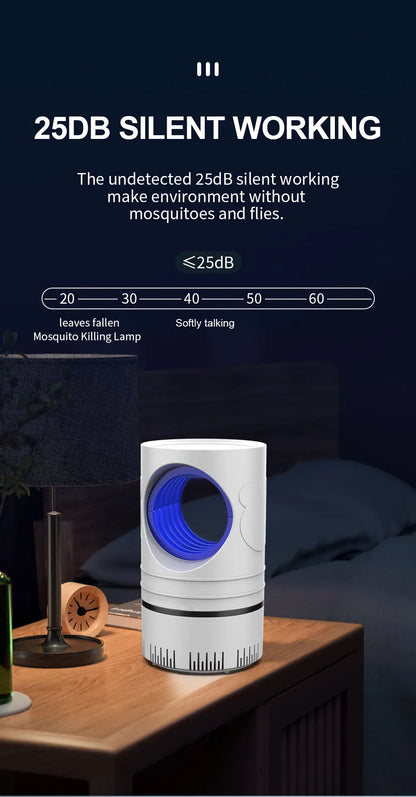 1 pieza — Lámpara eléctrica LED atrapamosquitos e insectos, con control de plagas, tamaño compacto y alimentación USB con adaptador.