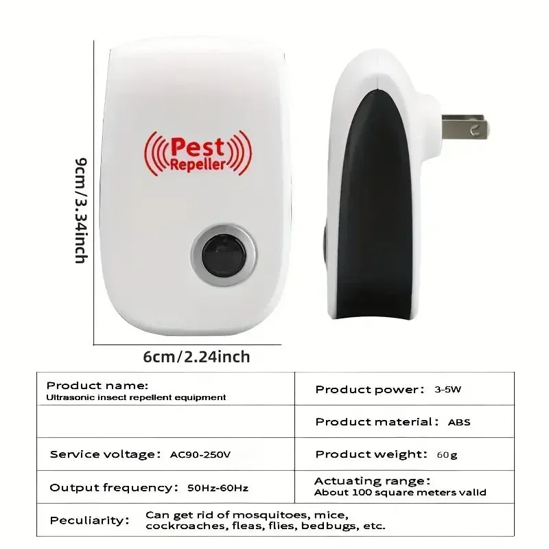 Ultrasonic Pest Repellent Plug-In - Effective Indoor Insect Control For Mosquitoes, Mice, Spiders, Ants, Cockroaches - Child-Saf